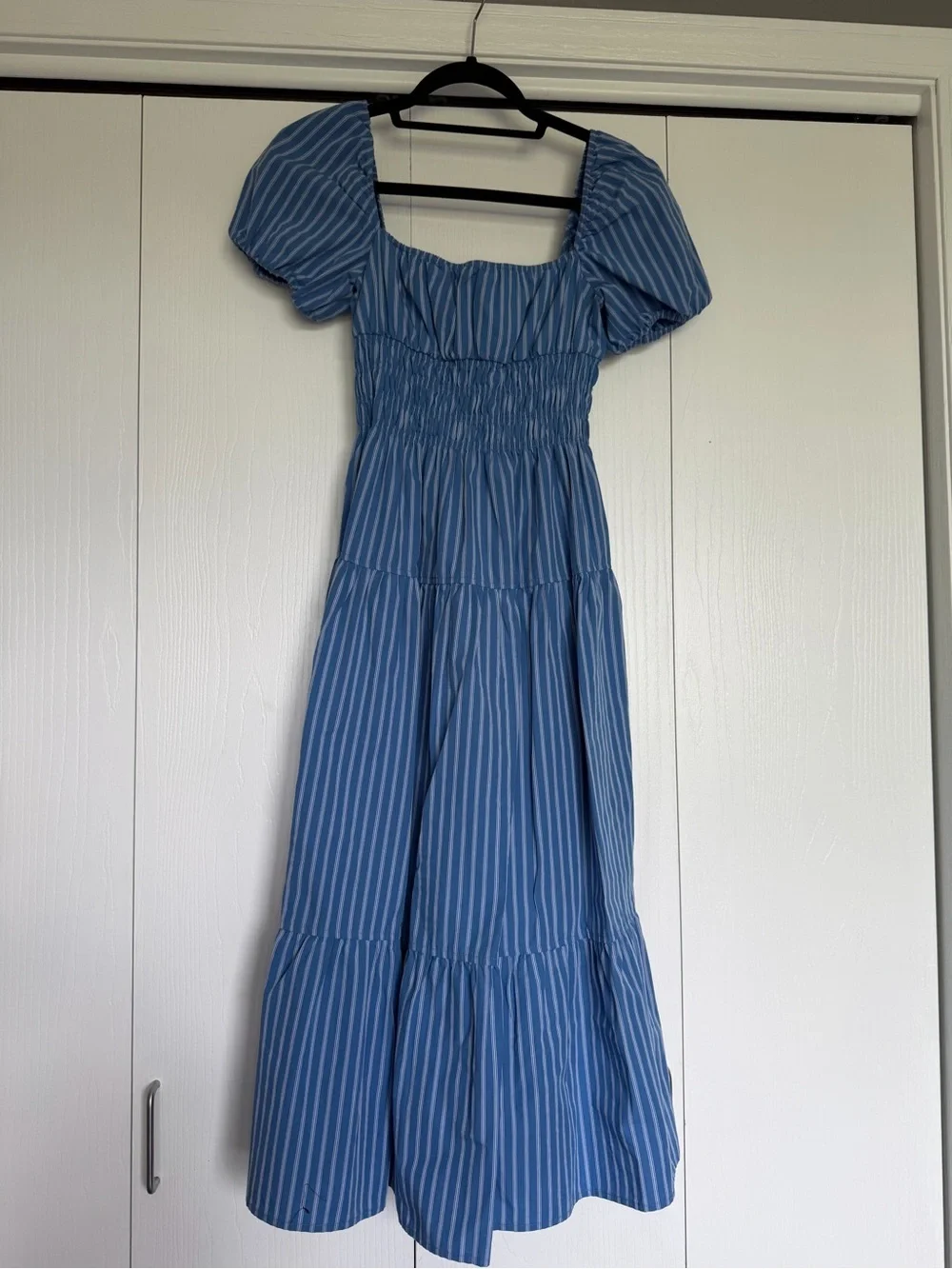 Aritzia Blue Striped Allegoria Poplin Dress - Picture 5 of 8